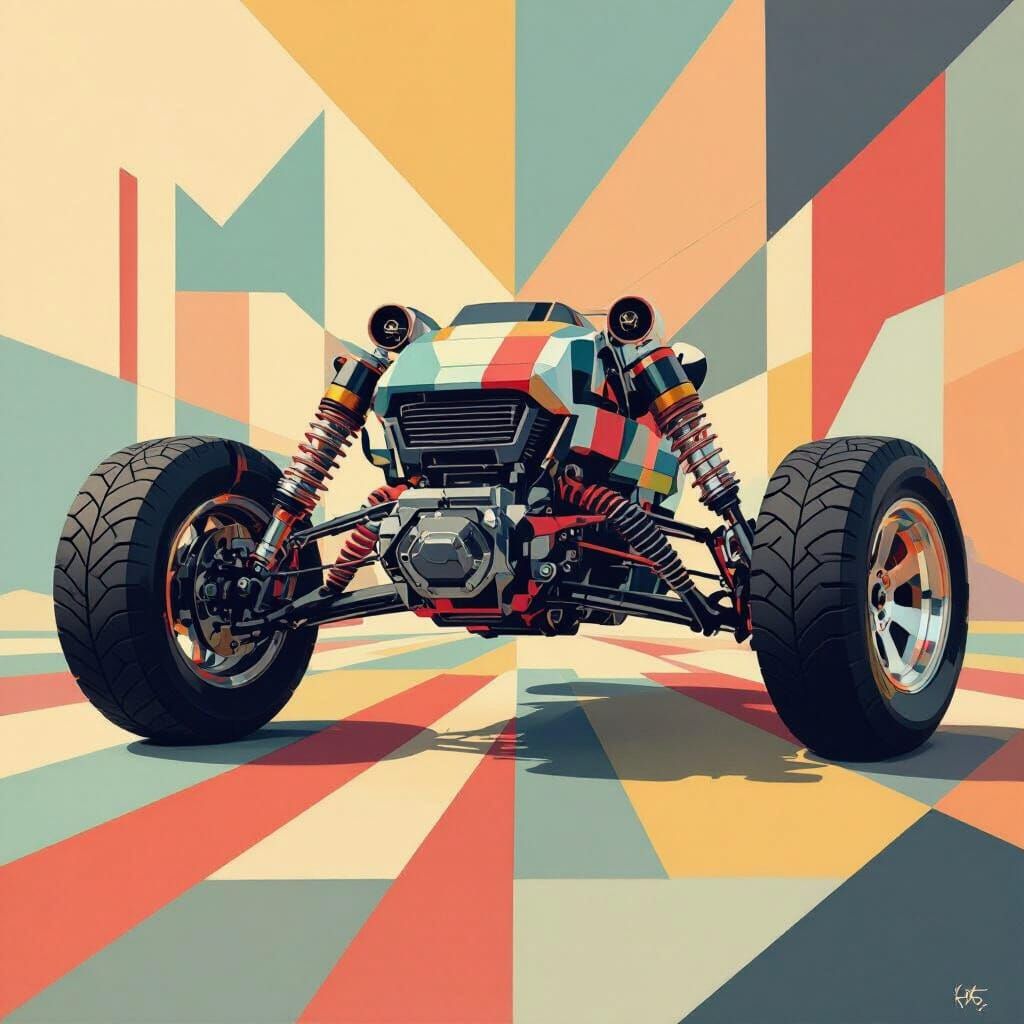 Maxtrac Coil-over in Neo-Cubist Art Deco Style