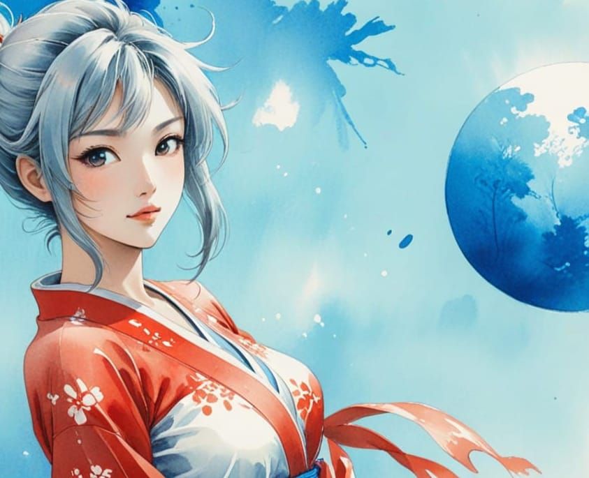 Shitao-Inspired Fantasy Ink Wash Portrait