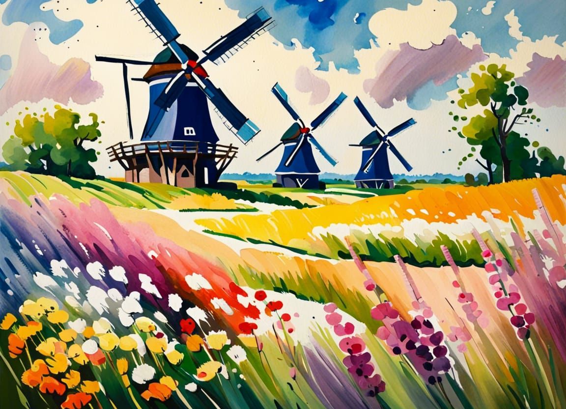 Windmill at Flower Meadow Garden