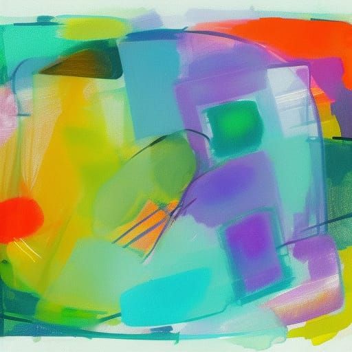 Abstract Art with Complementary Colors and Fine Details