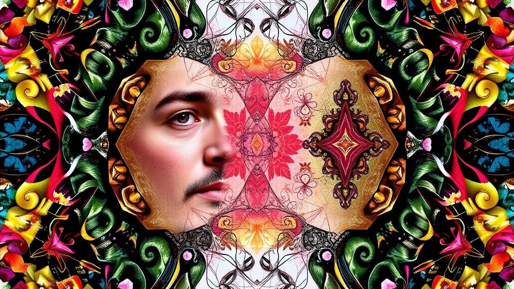 Kaleidoscope Mirror Art Portrait in Fantasy Style