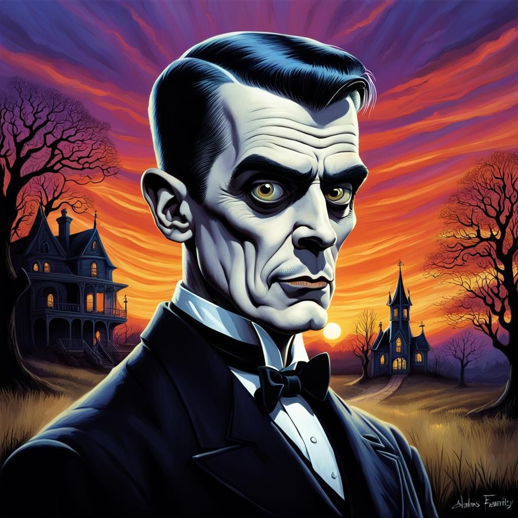 Lurch Portrait with Fantasy Sunset Sky