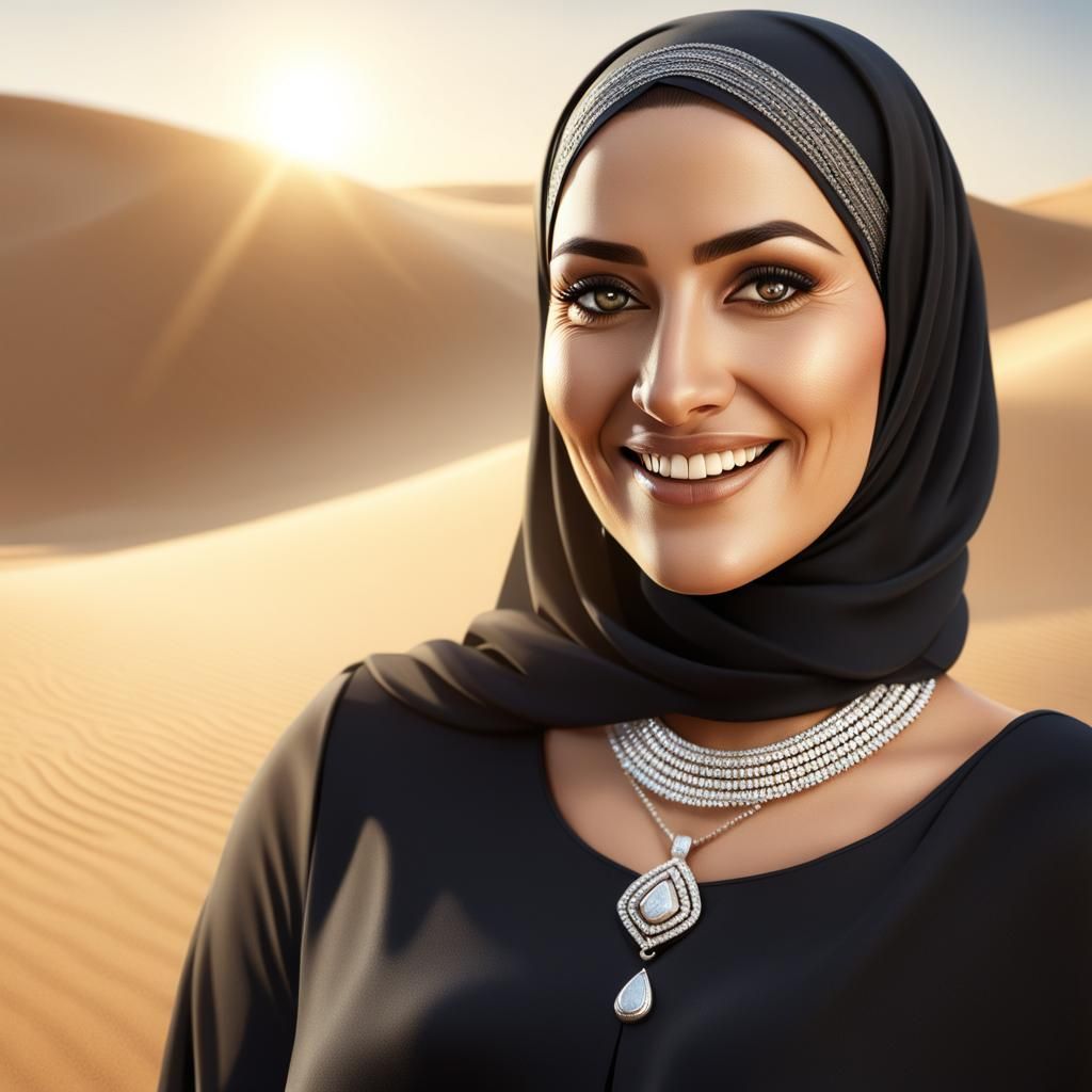 Detailed Portrait of Middle Eastern Woman in Fantasy Style