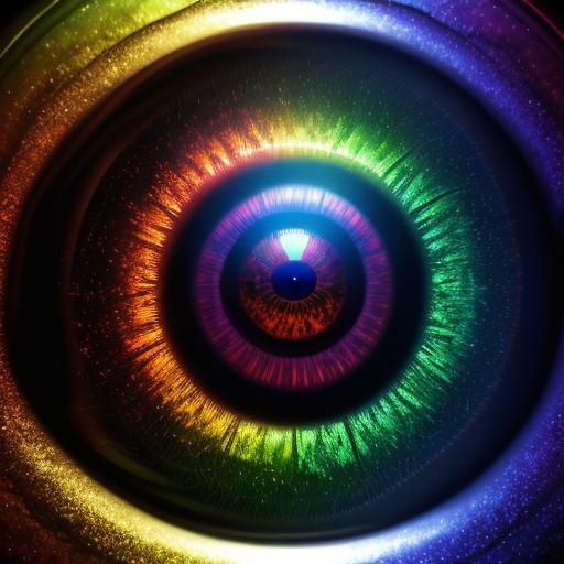 Chromatic Metal Eye Fractal in High Definition