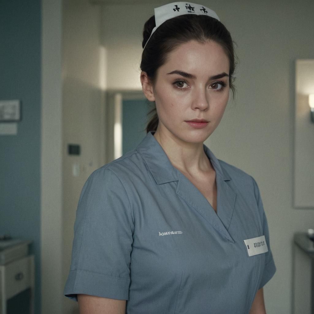 Cinematic Nurse Portrait in Moody Lighting