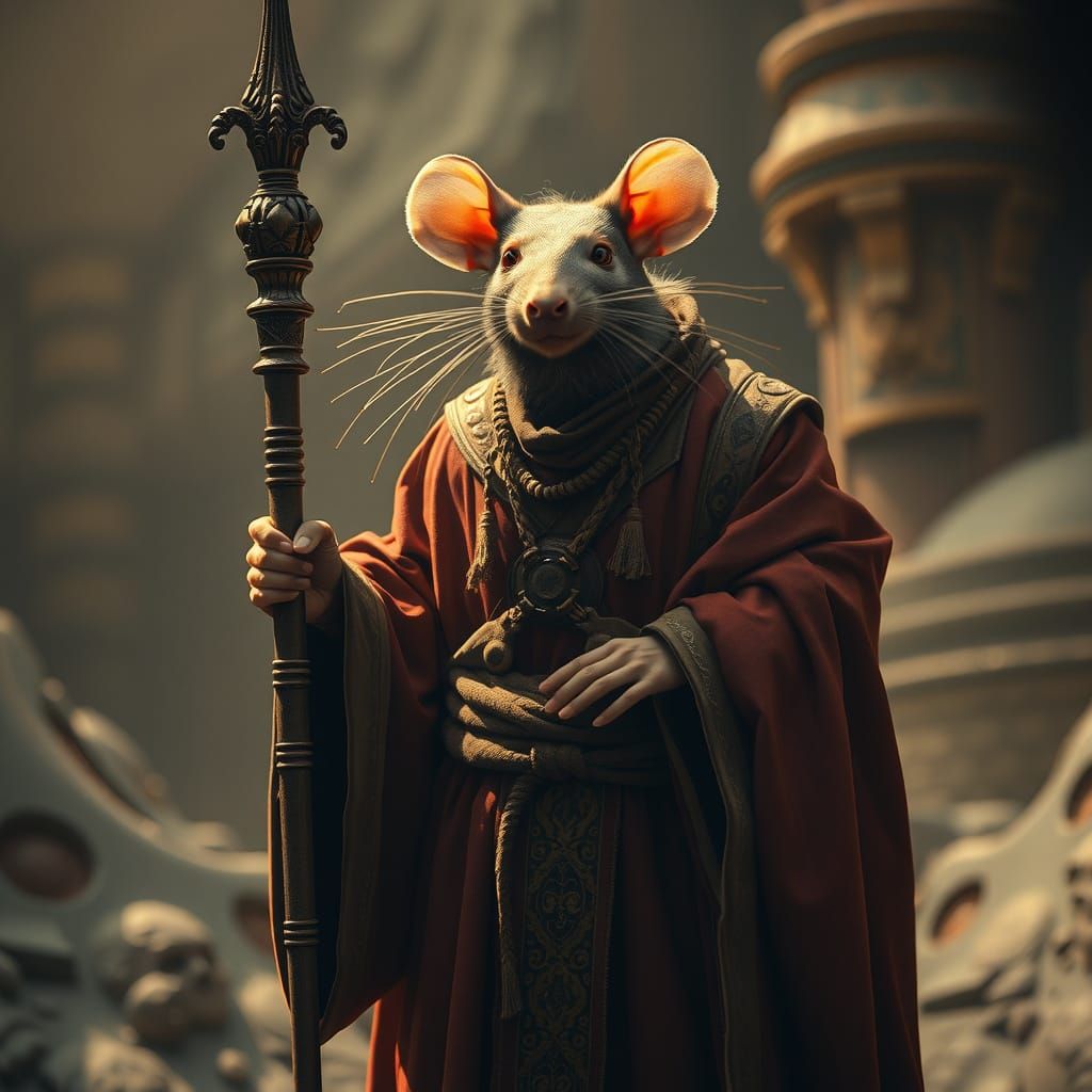 Rat Monk in Mystical Realm: Cinematic Fantasy