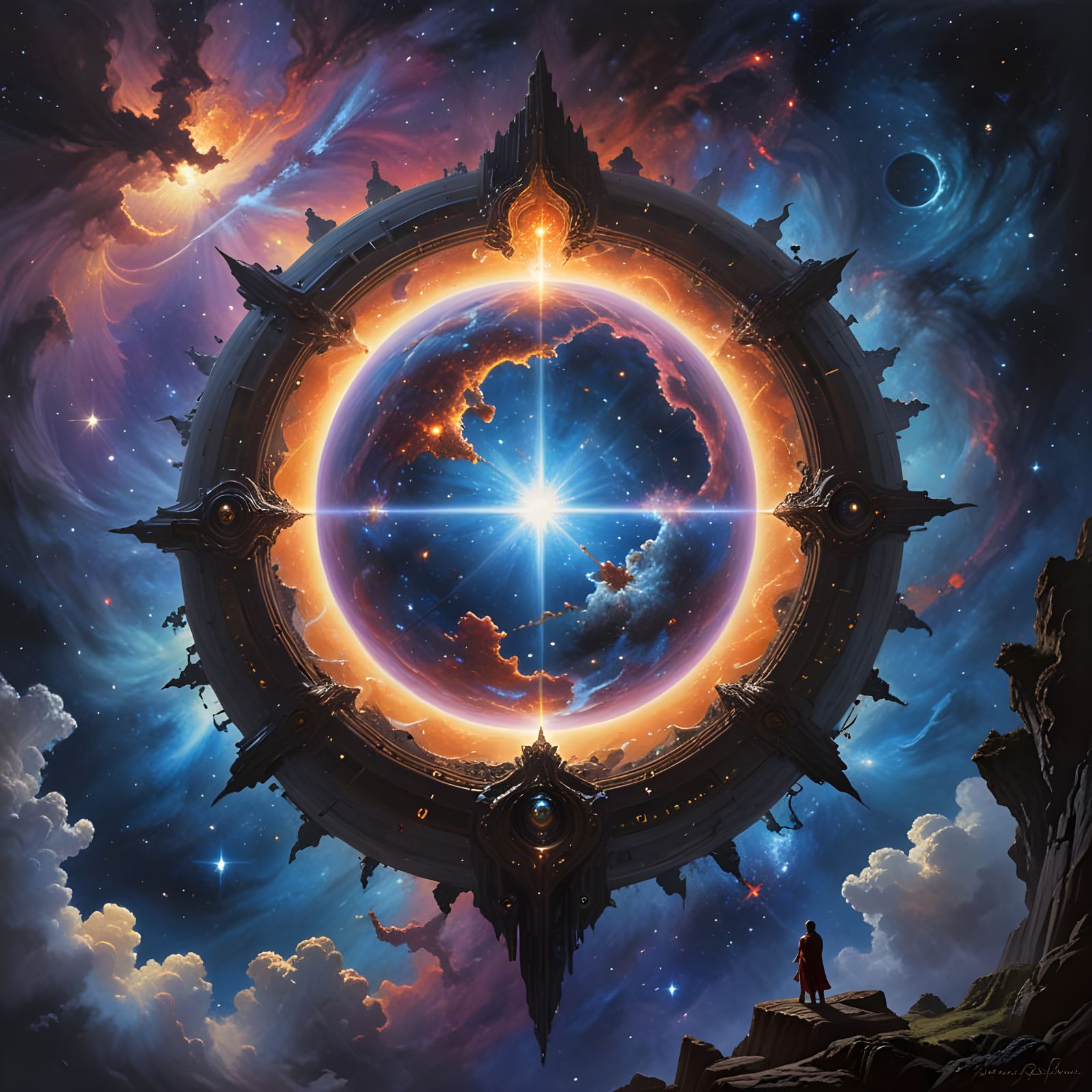 Celestial Encounter in Ethereal Oil Painting