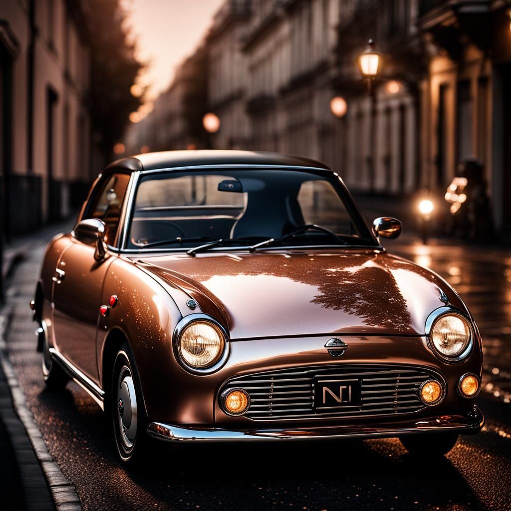 Rose Gold Nissan Figaro with Filigree Design