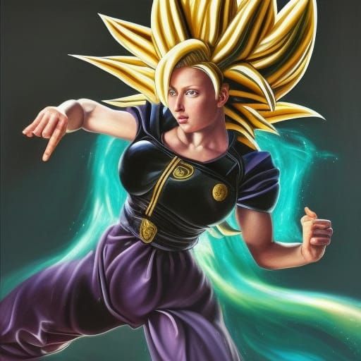 Beautiful Super Saiyan in Caravaggio Style