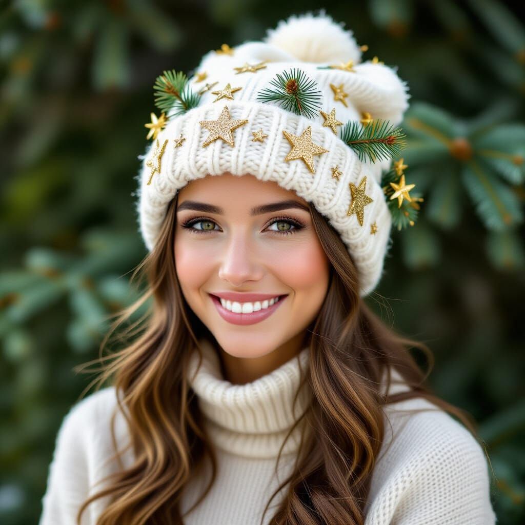 Elegant Autumn Hat Adorned with Flowers and Leaves