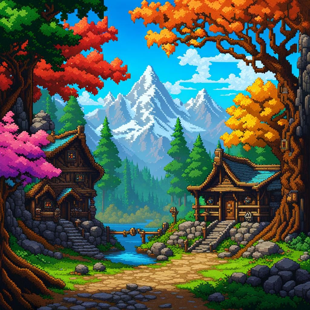 Skyrim as a 16-bit Pixel Art SNES Game