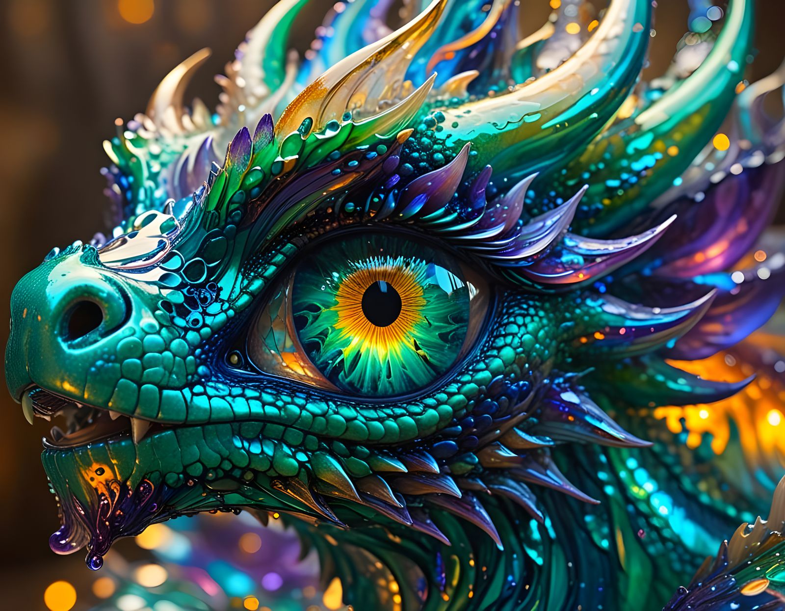 Ethereal Glass Dragon with Hypnotic Eyes