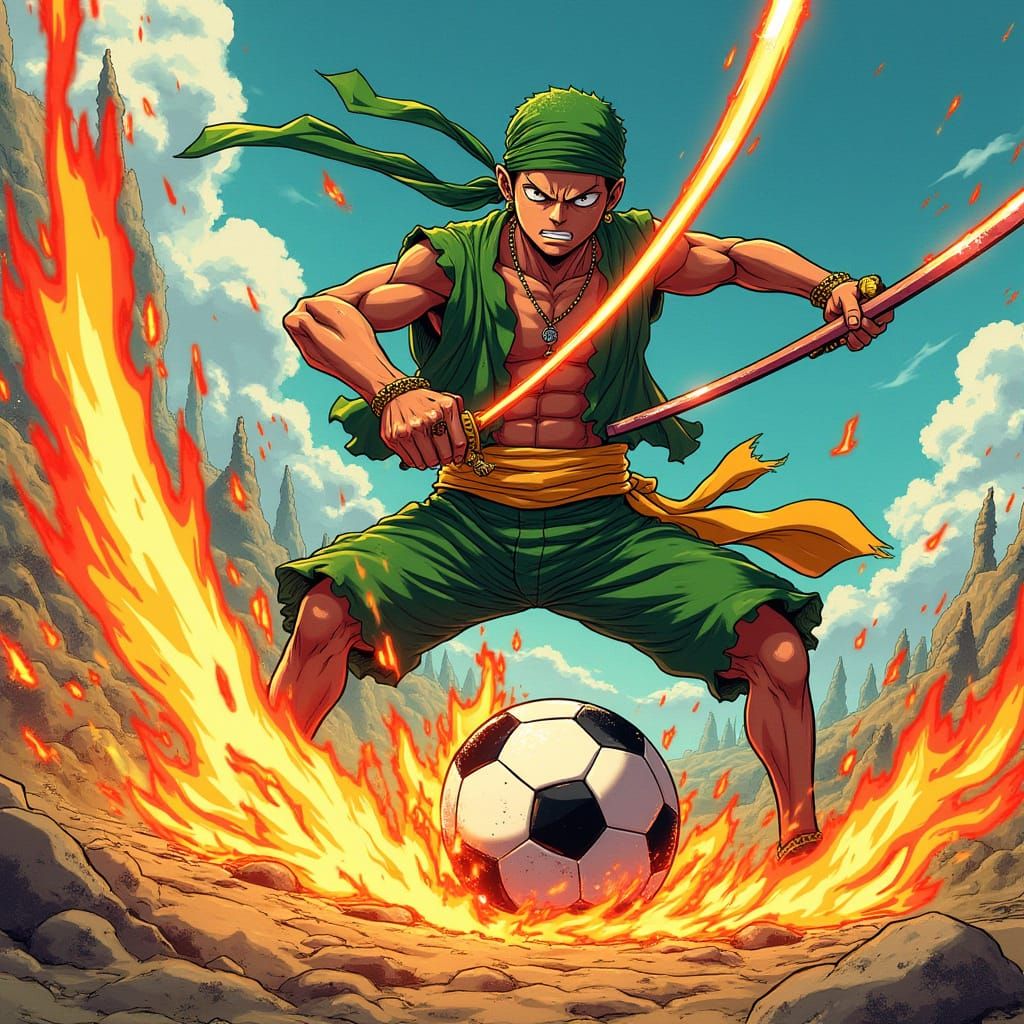 Roronoa Zoro Protects Taro Misaki in Exaggerated One Piece S...