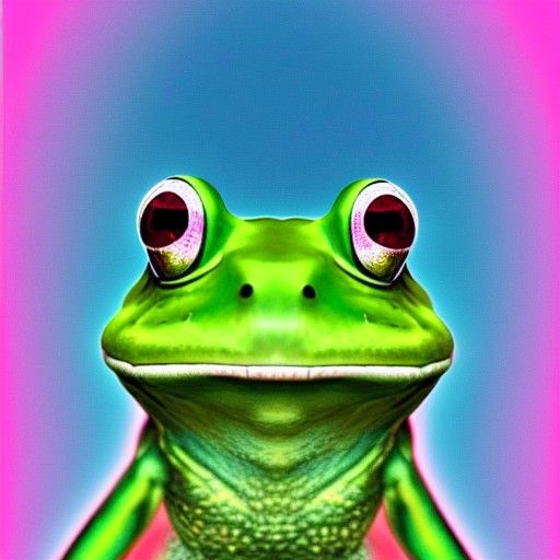 Cosmic Frog: Holographic Astral Illustration in Visionary Ar...