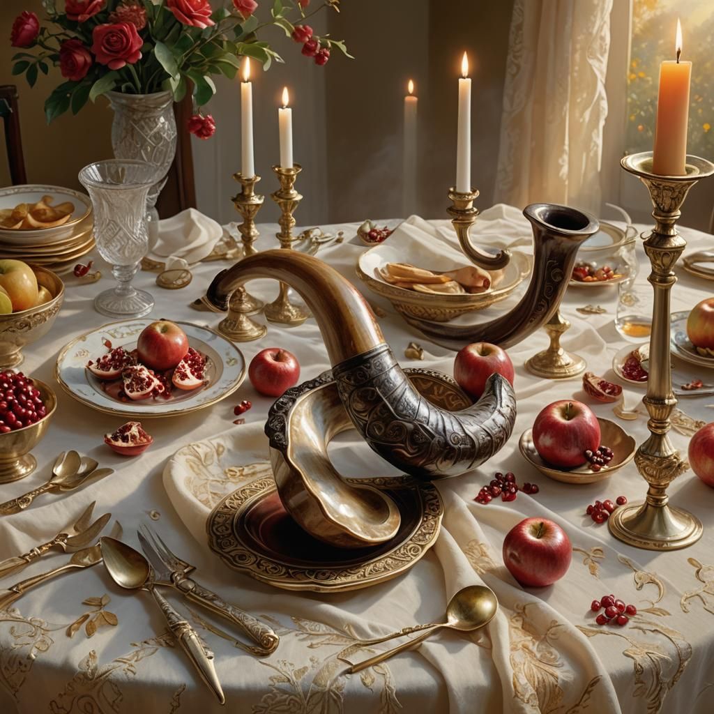 Golden Light Illuminates Holiday Table Still Life