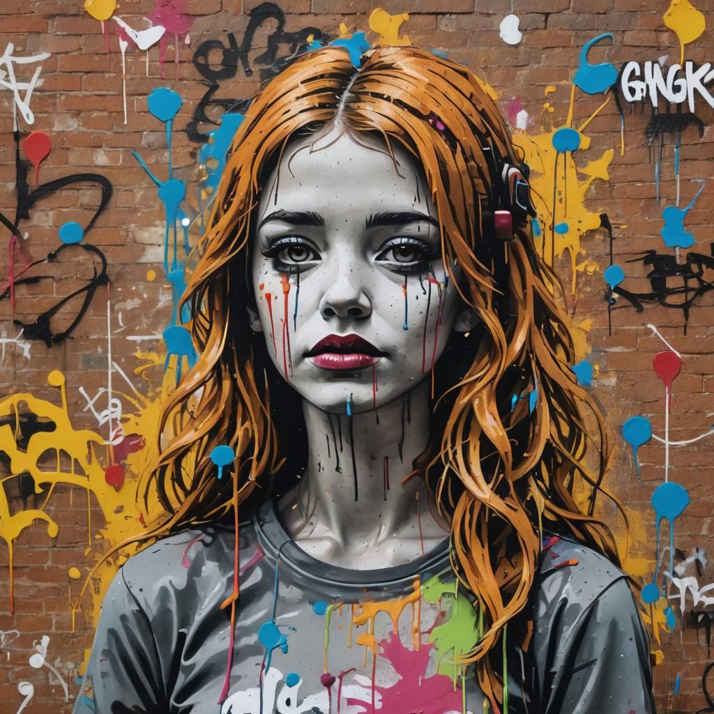 GingerG Graffiti in Banksy Street Art Style