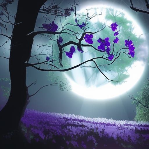 Violet Energy Flows Through Forest Roots