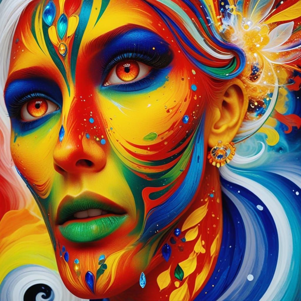 Vibrant Fantasy Realm in Bold, Ethereal Colors