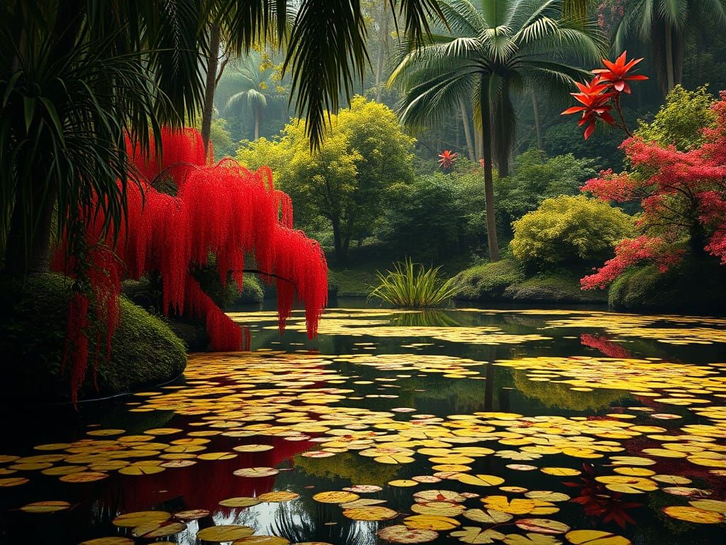 Jungle Scene in Vibrant Contrasting Colors
