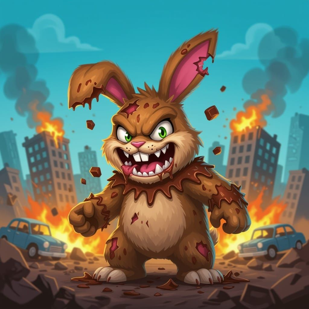 Stylish Easter Bunny Beast Destroys Chaos
