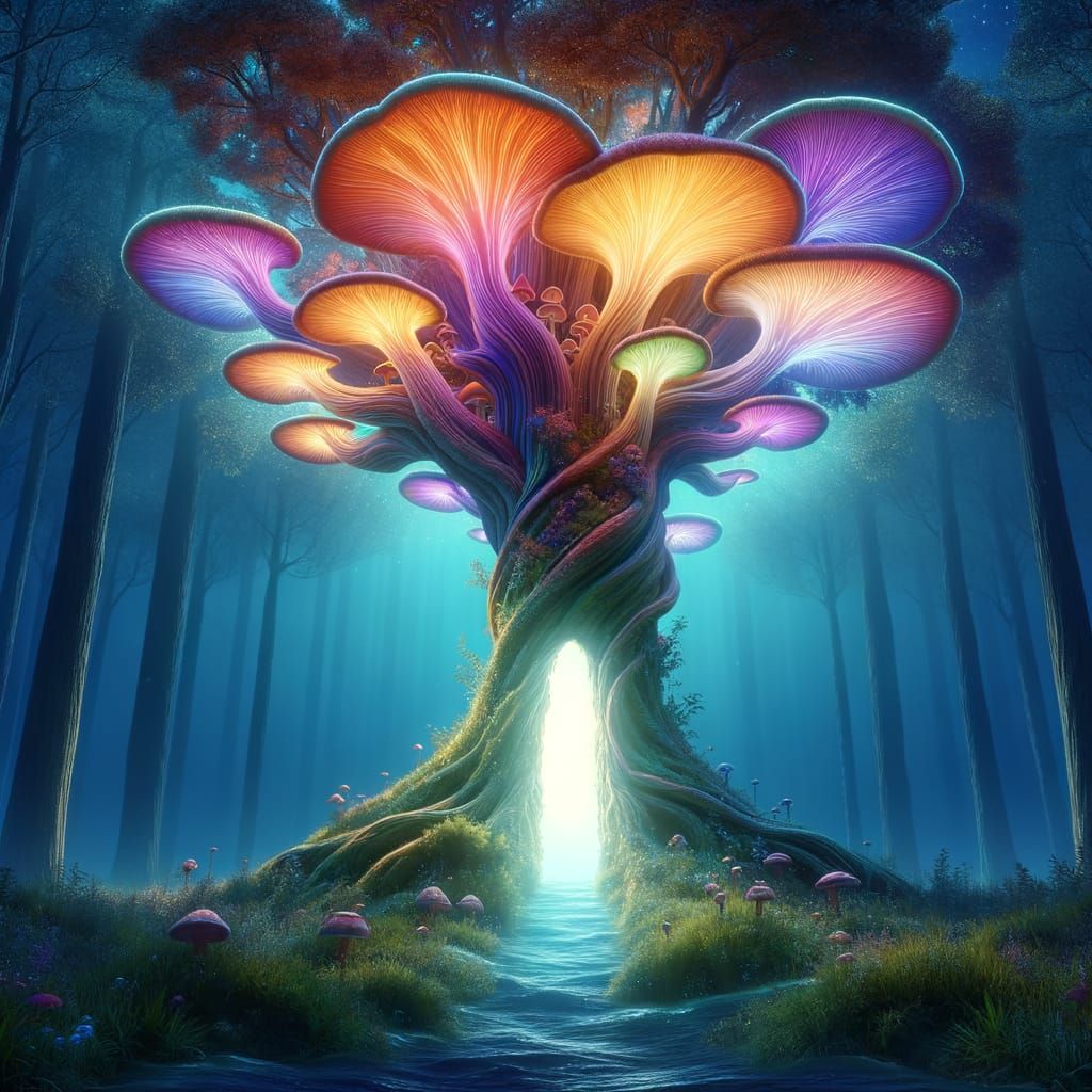 Ethereal Forest Tree: Portal to Terrestrial Reality