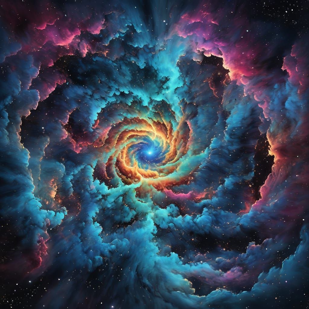 Rosette Nebula in Space: A Psychedelic Vision