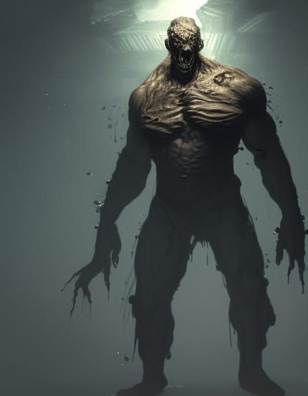 Abstract Monster with Petrol Refraction, Hyperdetailed Conce...