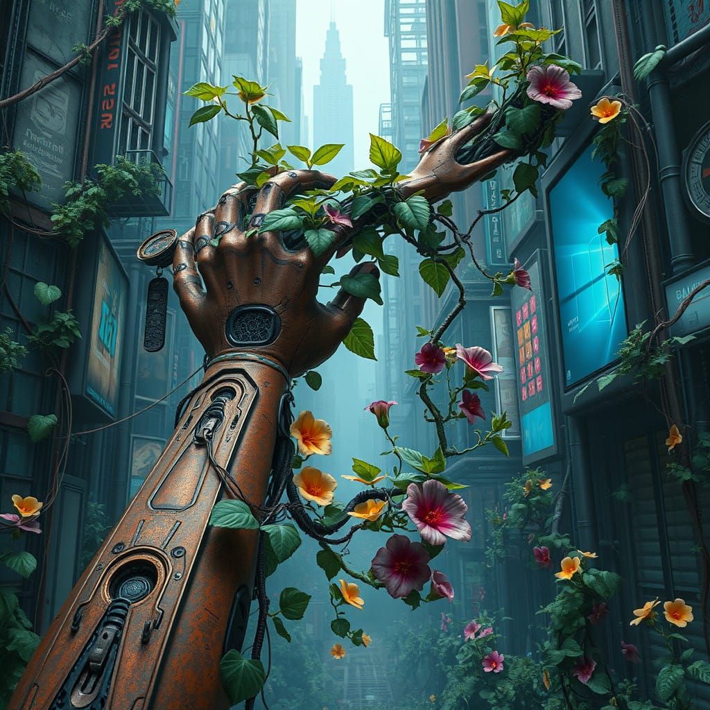 Nature Reclaims a Futuristic Cityscape in Vibrant Color