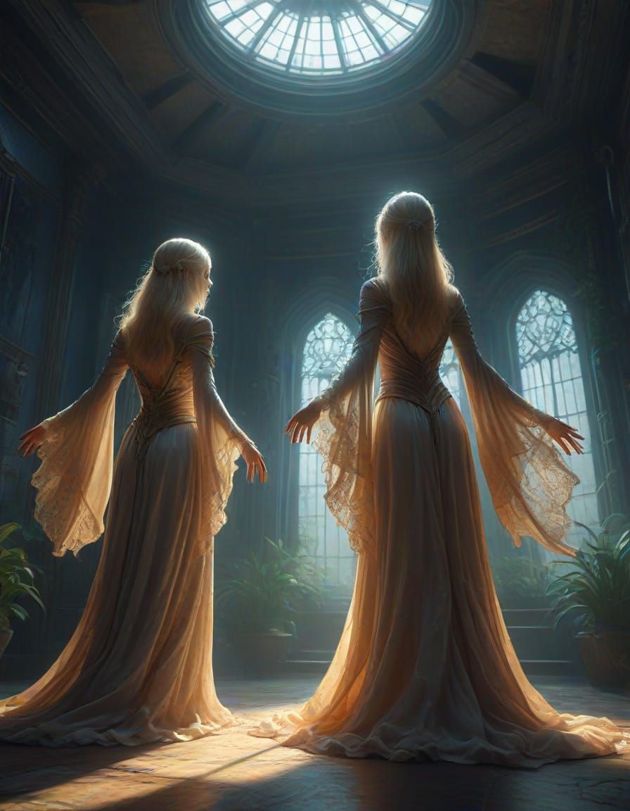 Alien Ghosts Dancing in Regal Robes