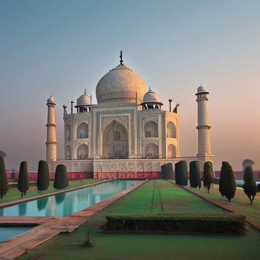 Taj Mahal at Dawn: A Majestic Wonder