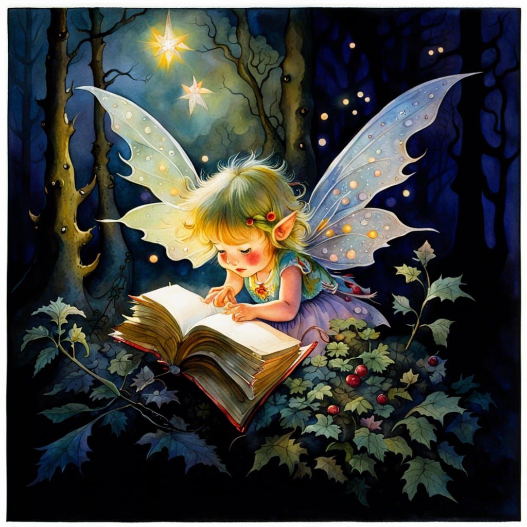 Enchanting Fairy in a Magical Forest: Watercolor Illustratio...