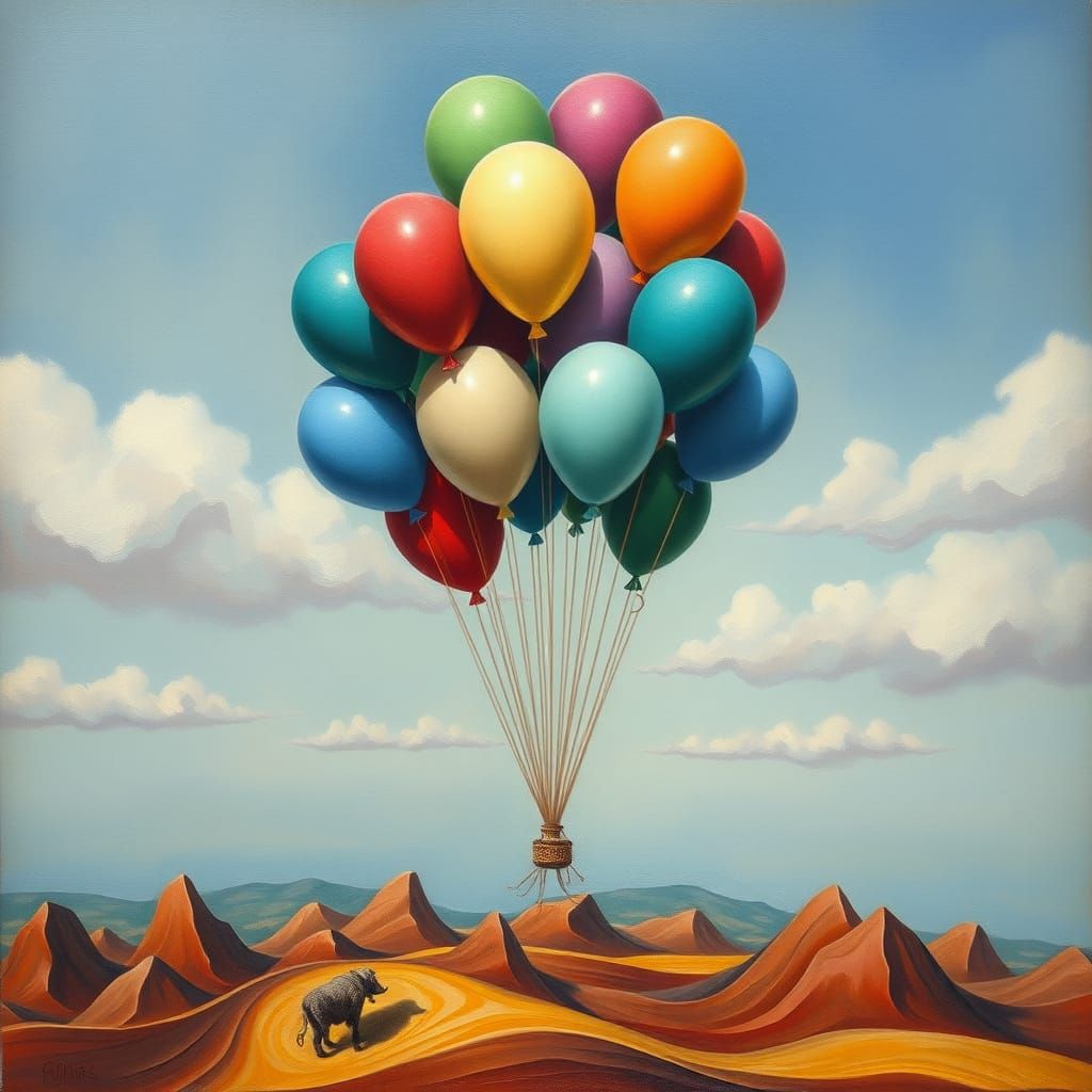 Surreal Balloons in a Salvador Dali Style