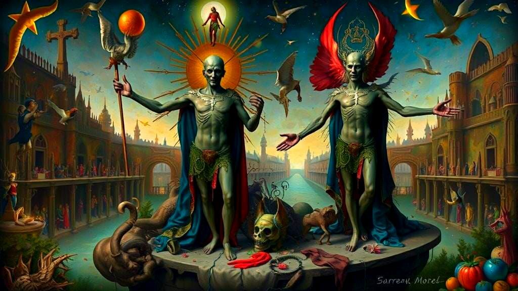 Detailed Religious Digital Painting in Surreal Style