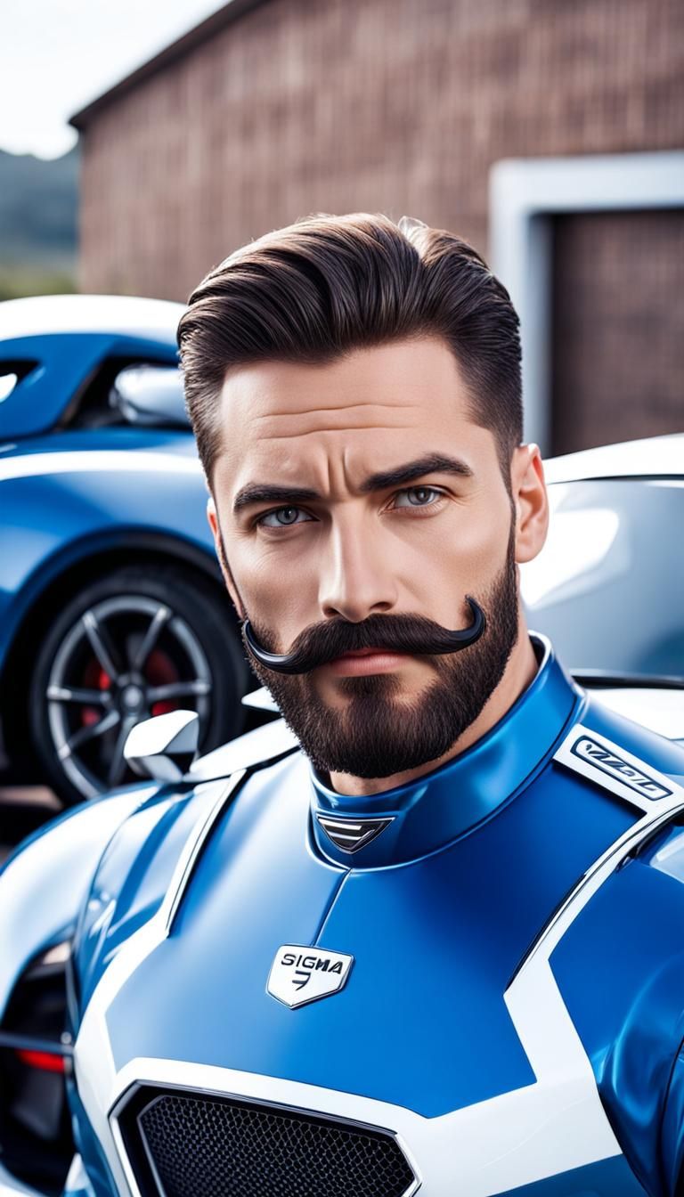 man with trimed beard and mustach