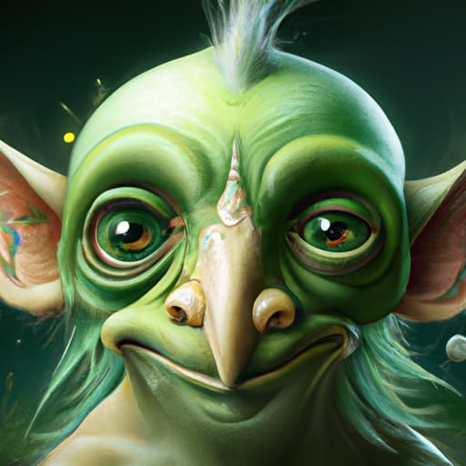Gremlin with Mohawk in Hieronymus Bosch Style