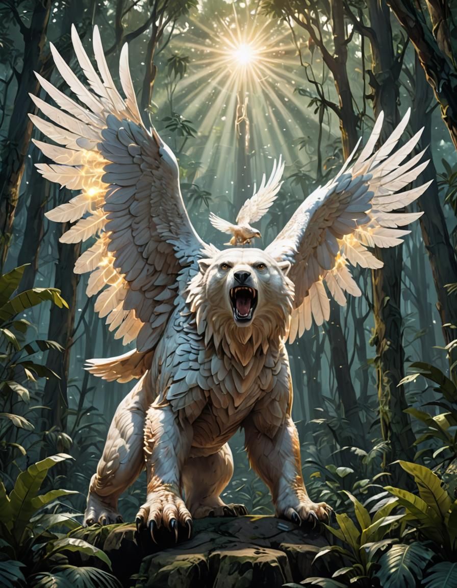 Giant Eagle of Light Over Polar Bear