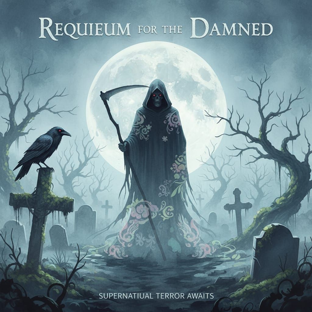 Gothic Horror Movie Poster: Grim Reaper's Graveyard