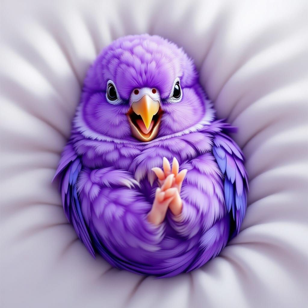 A purple Parakeet baby