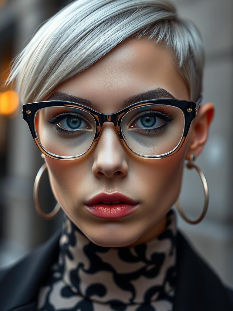 Photorealistic Close-Up of a Stylish Woman