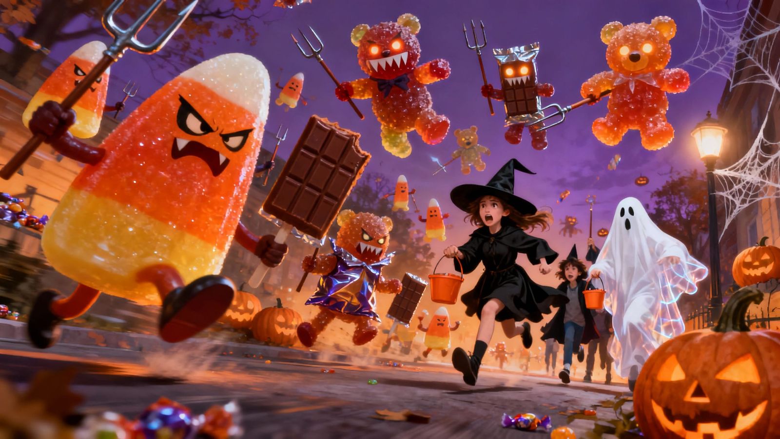 Halloween Sweets Attack Witches in Spooky Role Reversal