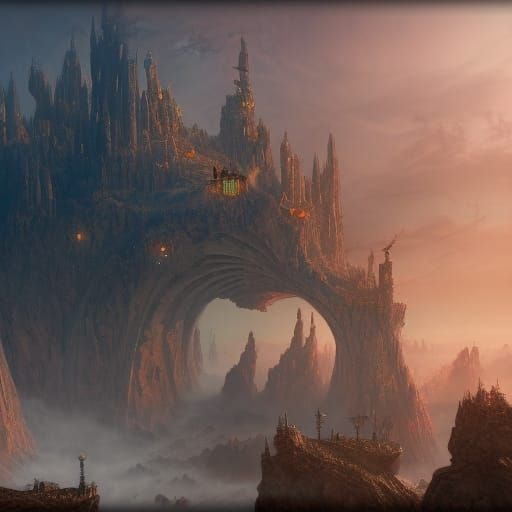 Fantastical Matte Painting in Deep Color, 8K Resolution