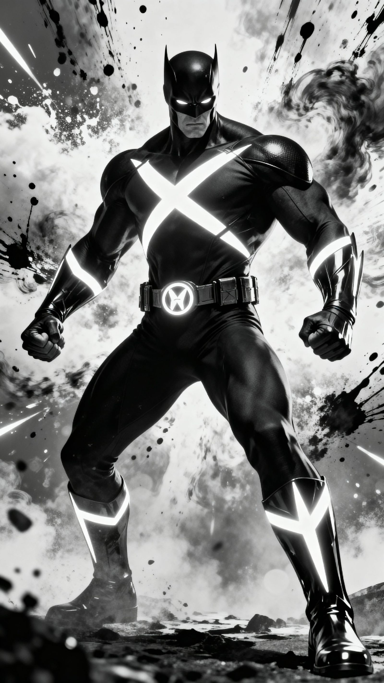 Heroic Mutant Warrior in Futuristic Black Suit