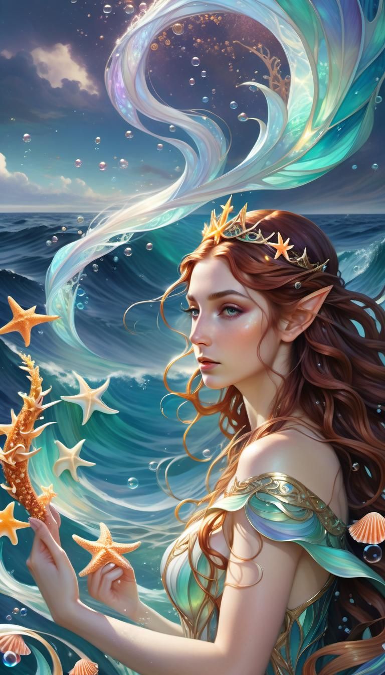 Water Elf Goddess in Stormy Seas