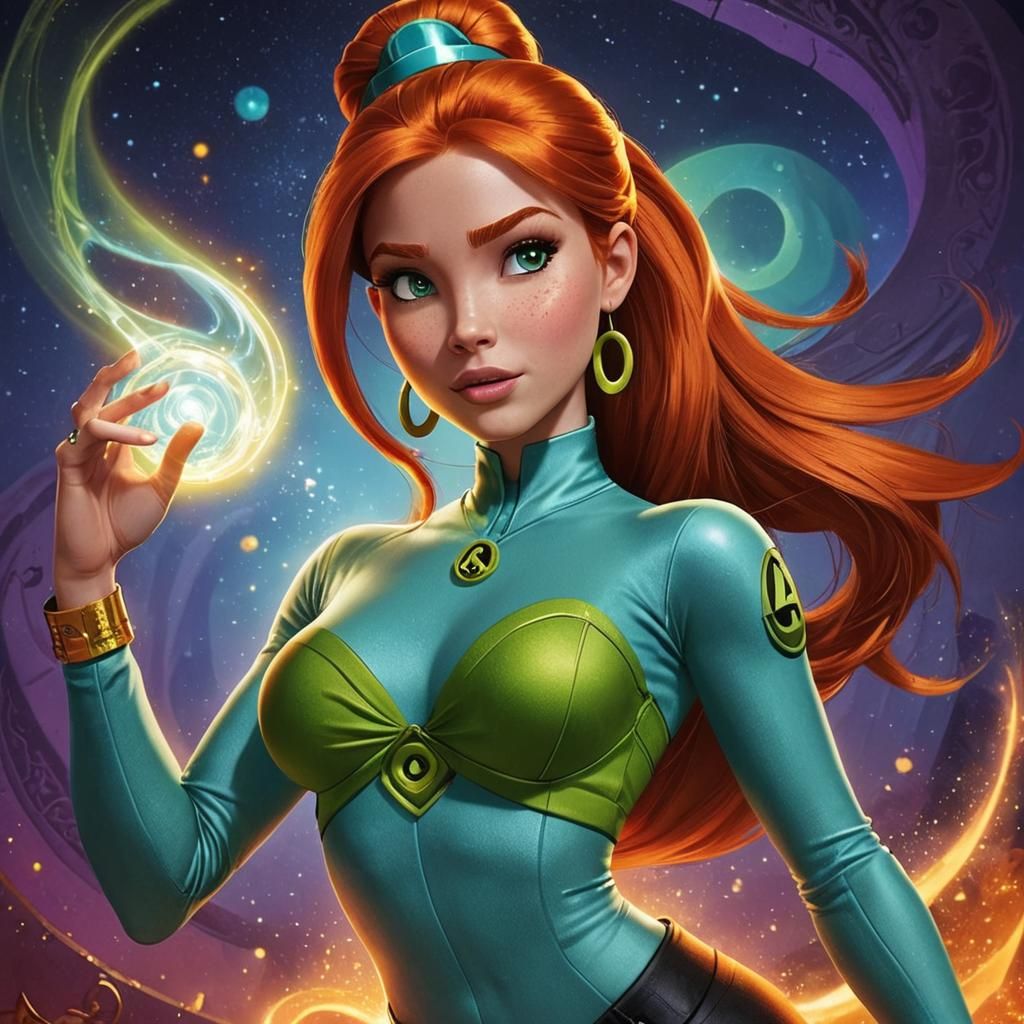 Kim Possible as Genie in 3D Digital Art