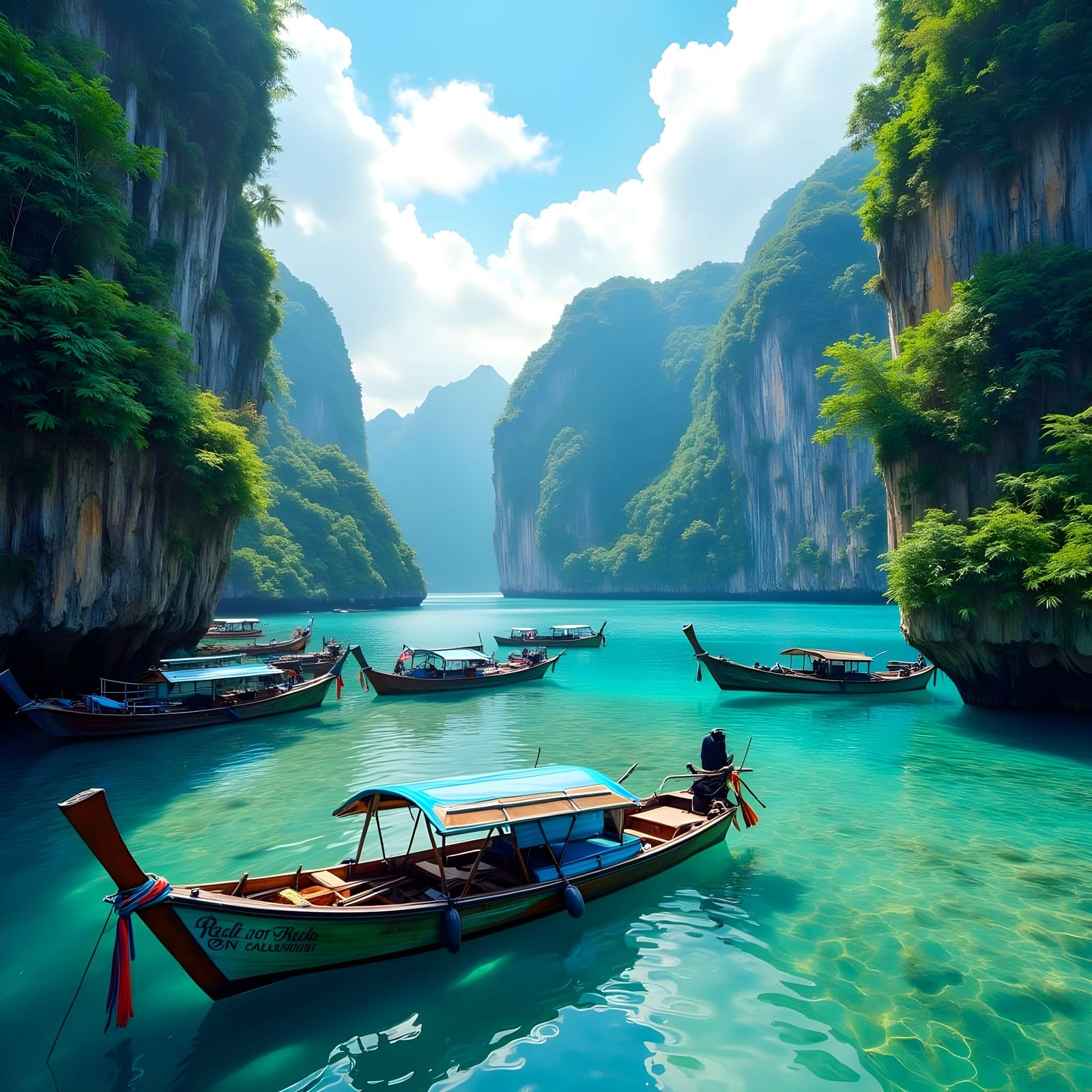 Vibrant Koh Phi Phi Leh Islands in Hyperrealistic Detail