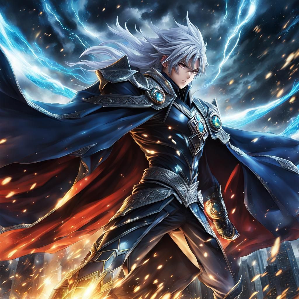 Earthbending Superhero vs Ice Villain in Anime Style