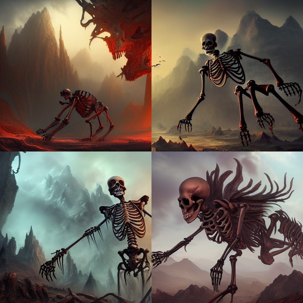 Detailed Death Skeleton Matte Painting in 8K