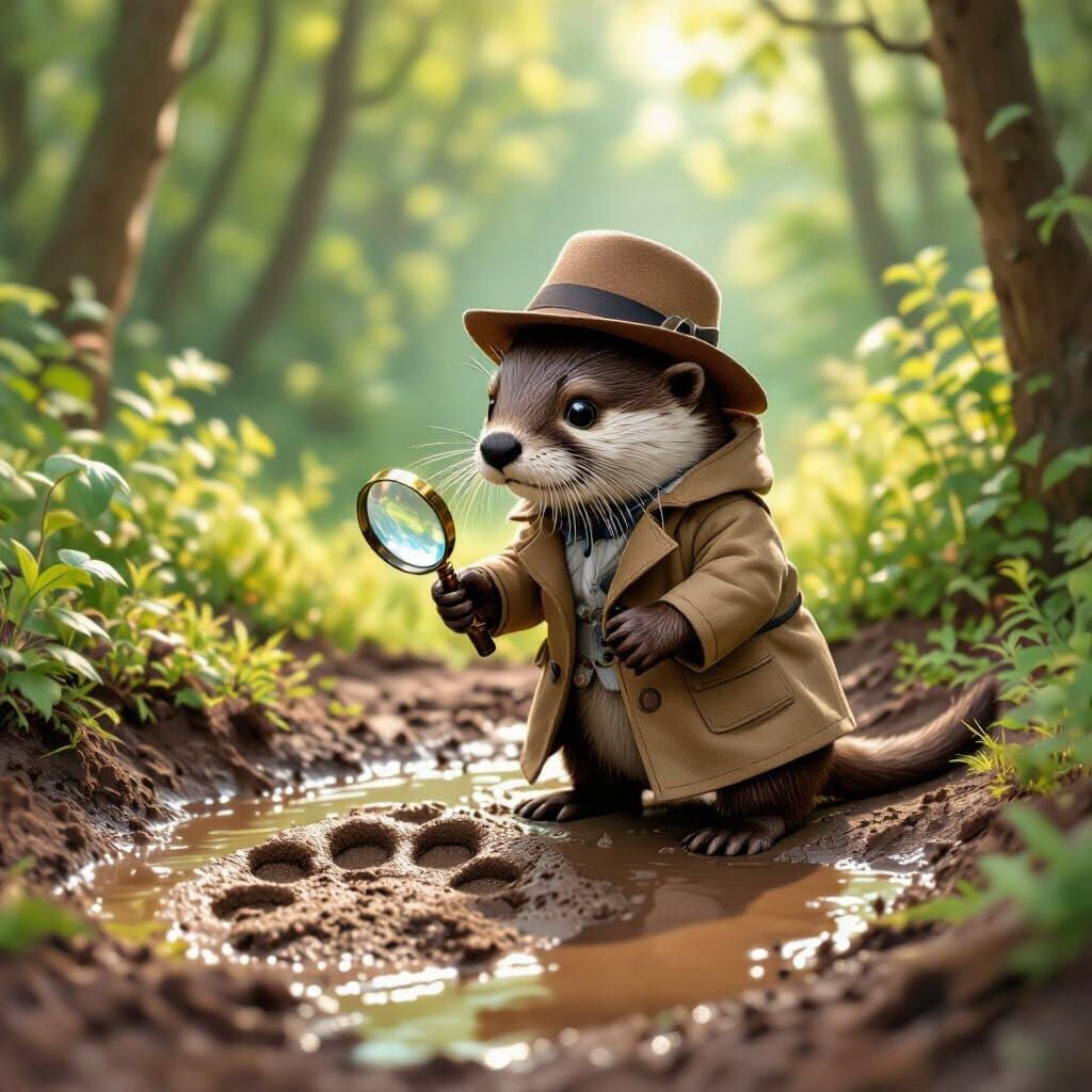 Otter Detective Investigates Footprint, Inspired by Children...