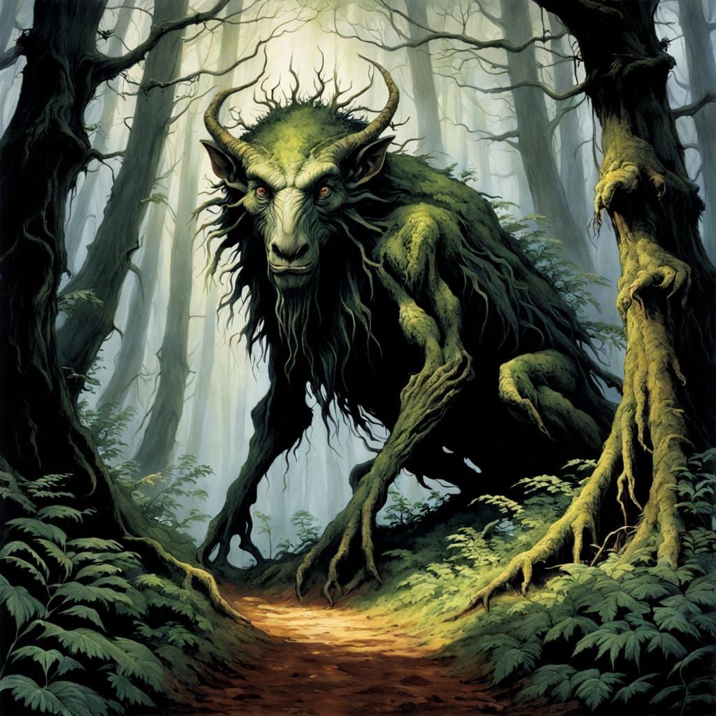 Eldritch Forest Scene in Fantasy Art Style