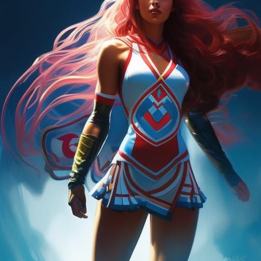 Cheerleader Portrait in Hyperdetailed Digital Art Style